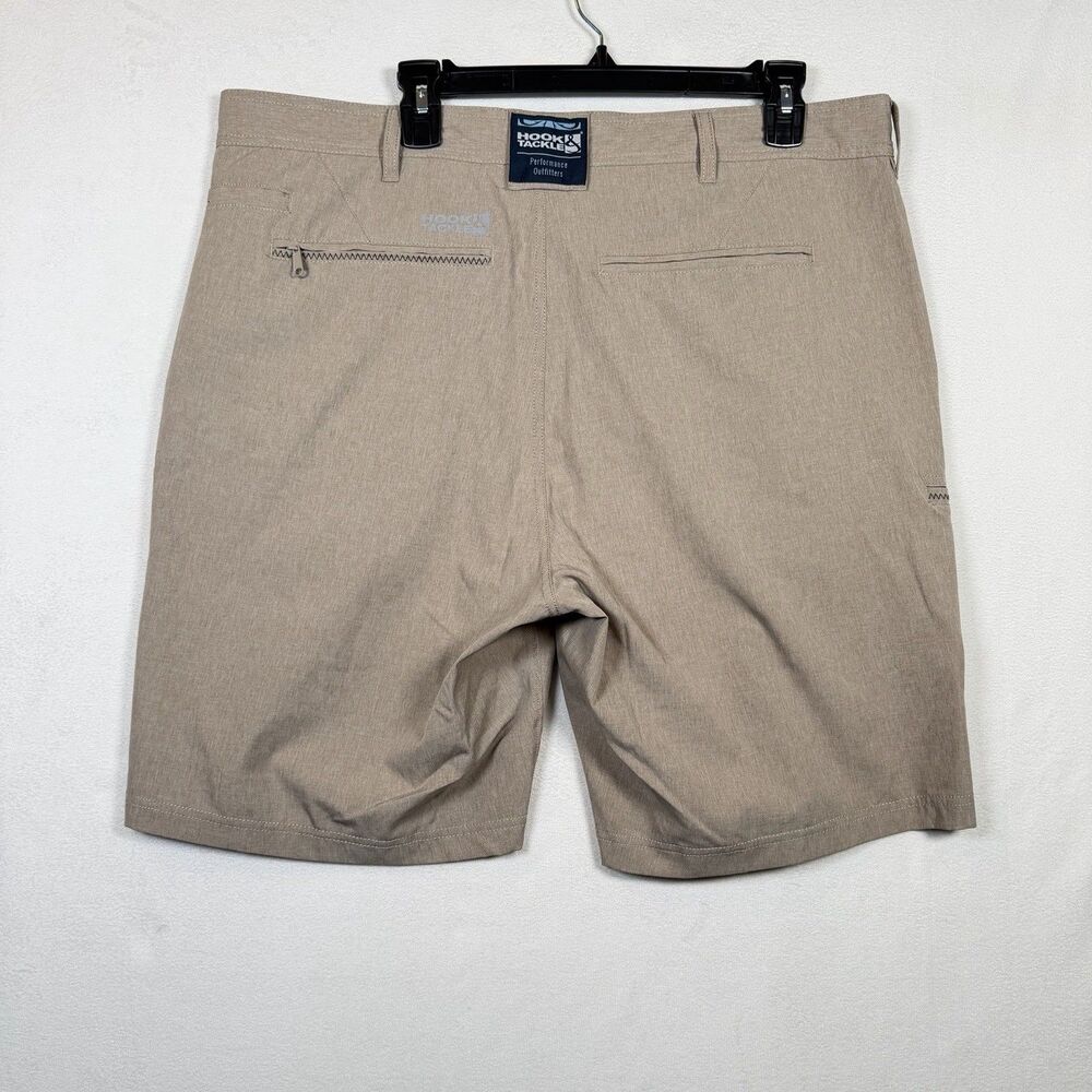 Hook & Tackle Hi Tide Shorts Mens 38 Tan Fishing Hybrid Performance Stretch - Picture 2 of 15